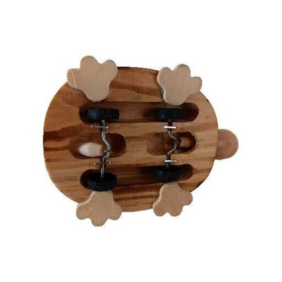 Wooden Turtle Tortoise And Baby On Wheels Moving Head And Tail Toy 6.5" X 4.5" - Picture 6 of 8